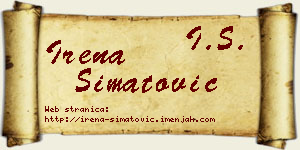 Irena Simatović vizit kartica